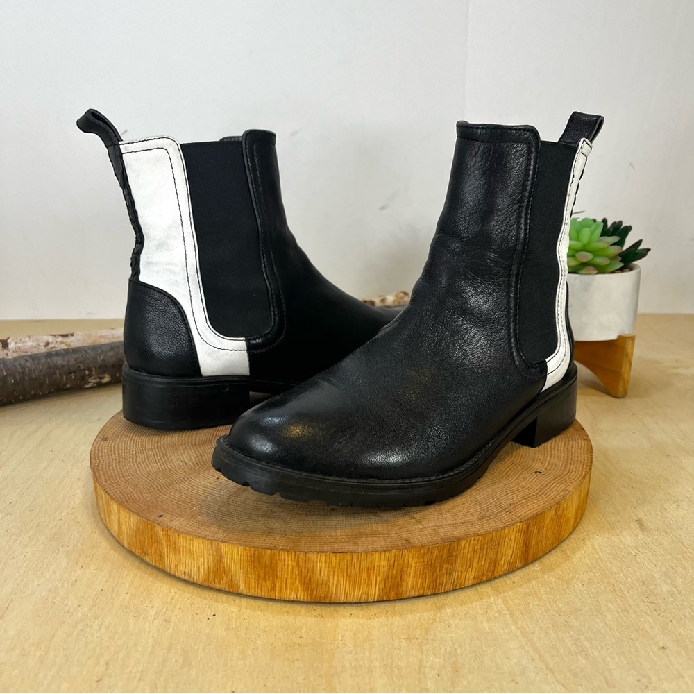 *Stephane Kelian | Black White Color Block Chelsea Boots Size 37.5